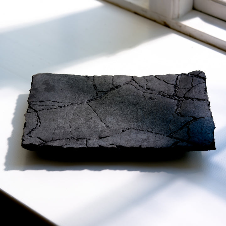 Gundula Sommerer, Raku Schale, schwarz, rechteckig (RS151)