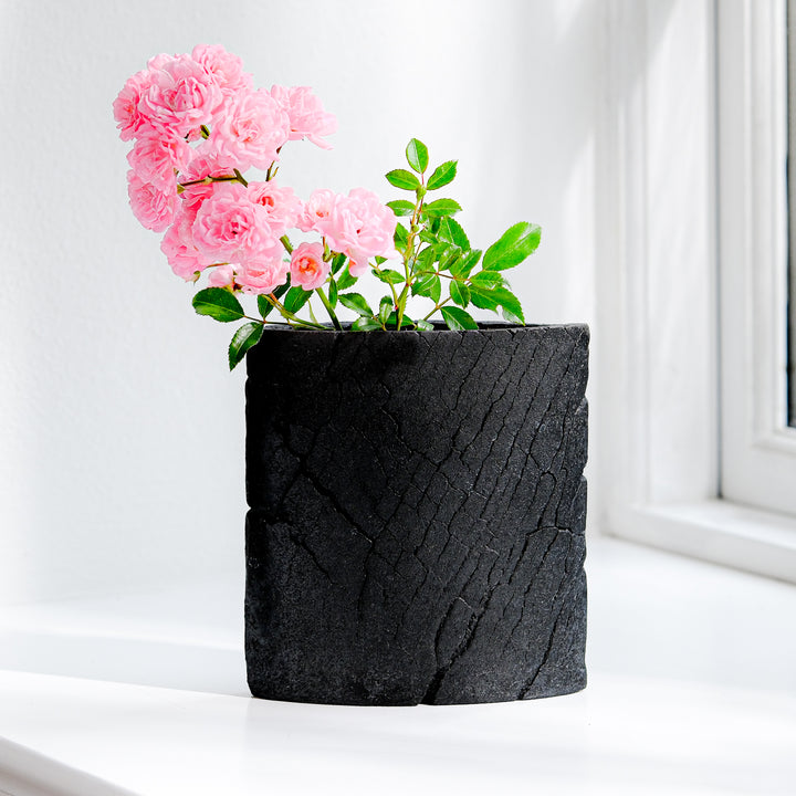 Gundula Sommerer, Raku vase | black, oval (RP143)