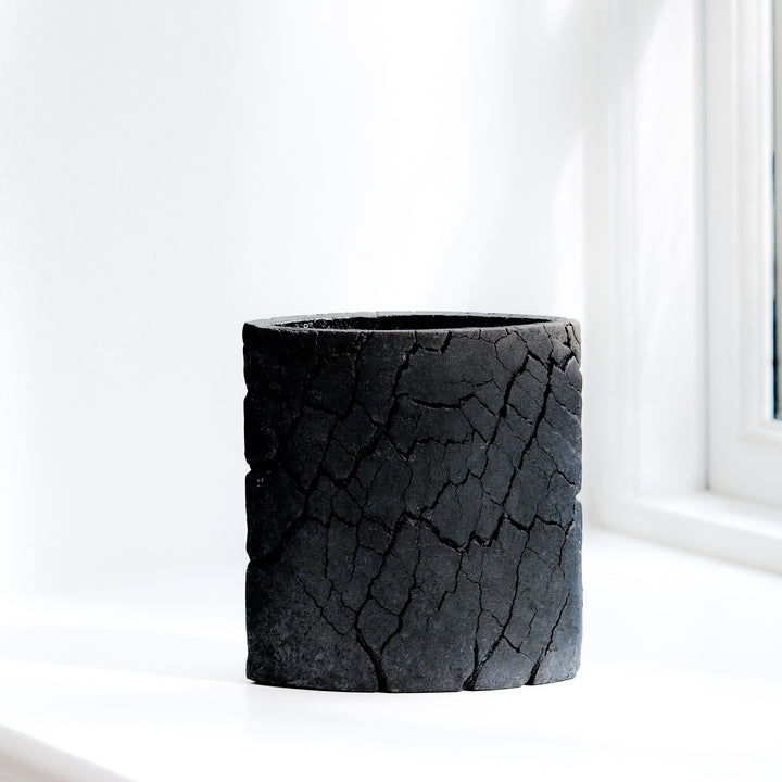 Gundula Sommerer, Raku vase | black, oval (RP143)