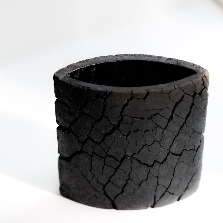 Gundula Sommerer, Raku vase | black, oval (RP143)