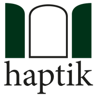 Logo haptik Galerie für Gebrauchskunst, grün schwarz