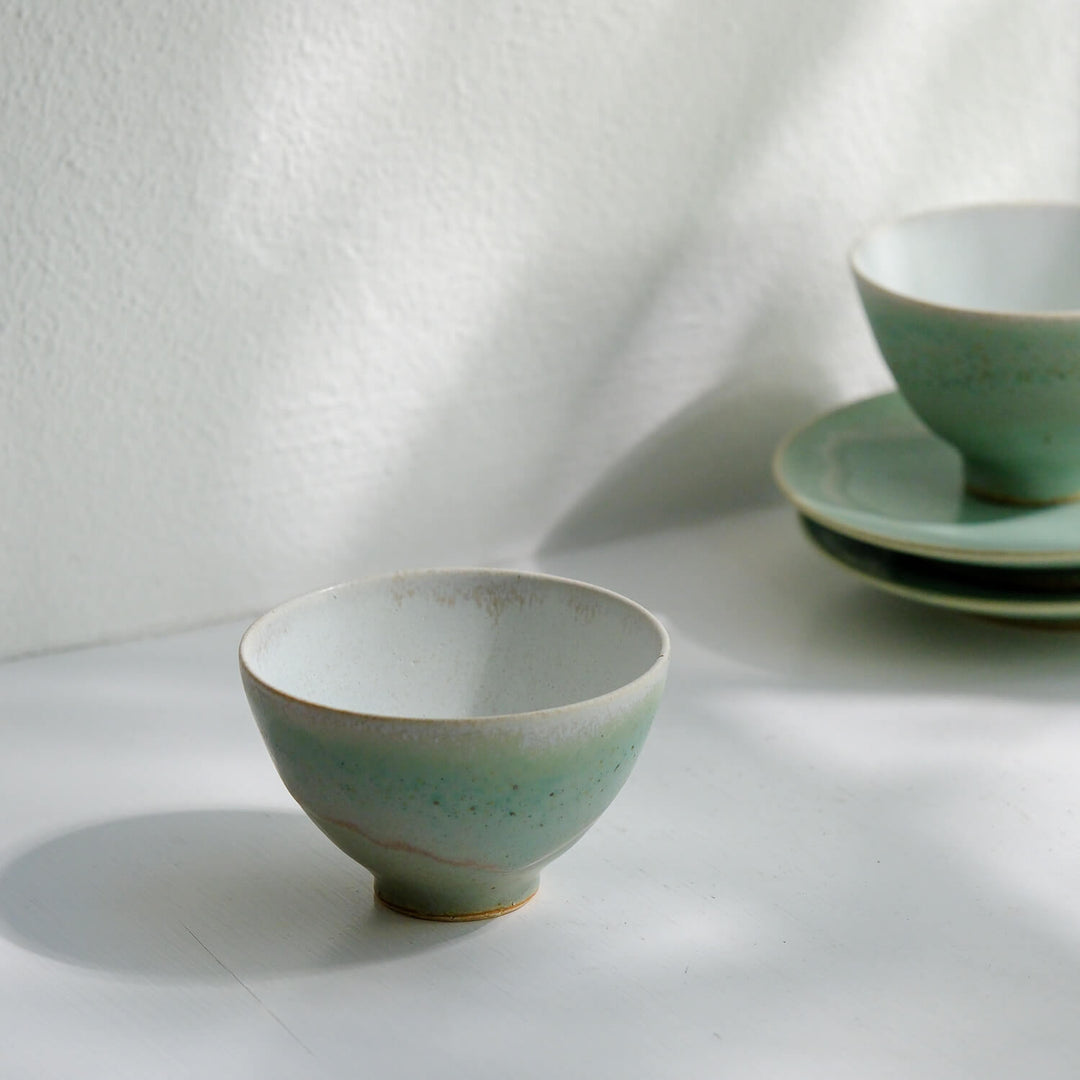 Hiromi Suzuki, Schale, japanische Keramik aus Mashiko, zartgrün (HS01)