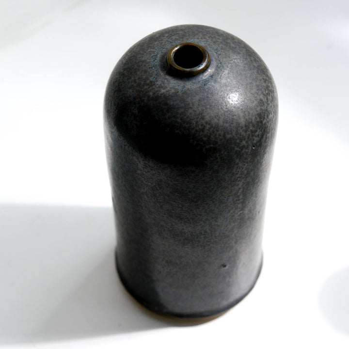 Jun Hojo, Vase dunkelgrau | Japanische Keramik aus Mashiko (JH01)