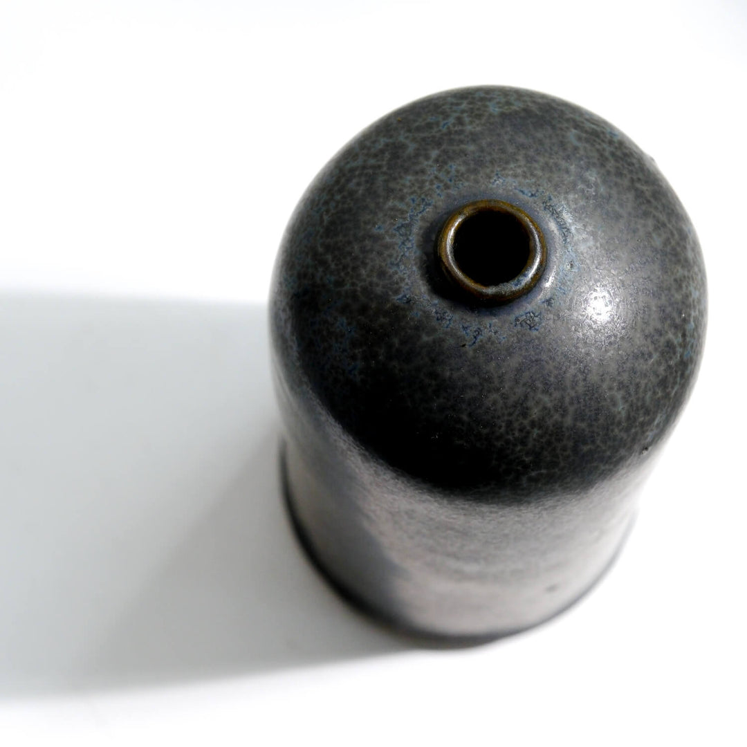Jun Hojo, Vase dunkelgrau | Japanische Keramik aus Mashiko (JH01)