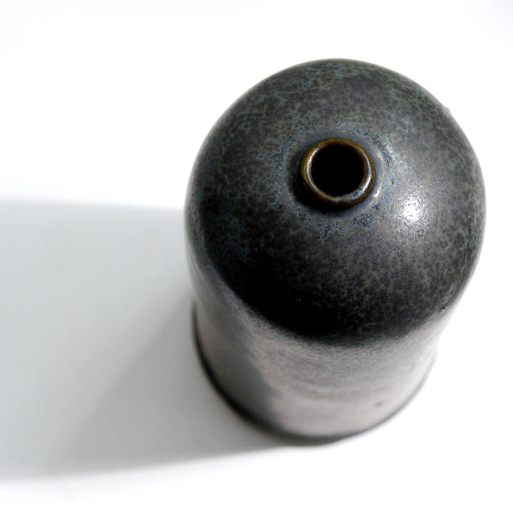 Jun Hojo, Vase dunkelgrau | Japanische Keramik aus Mashiko (JH01)