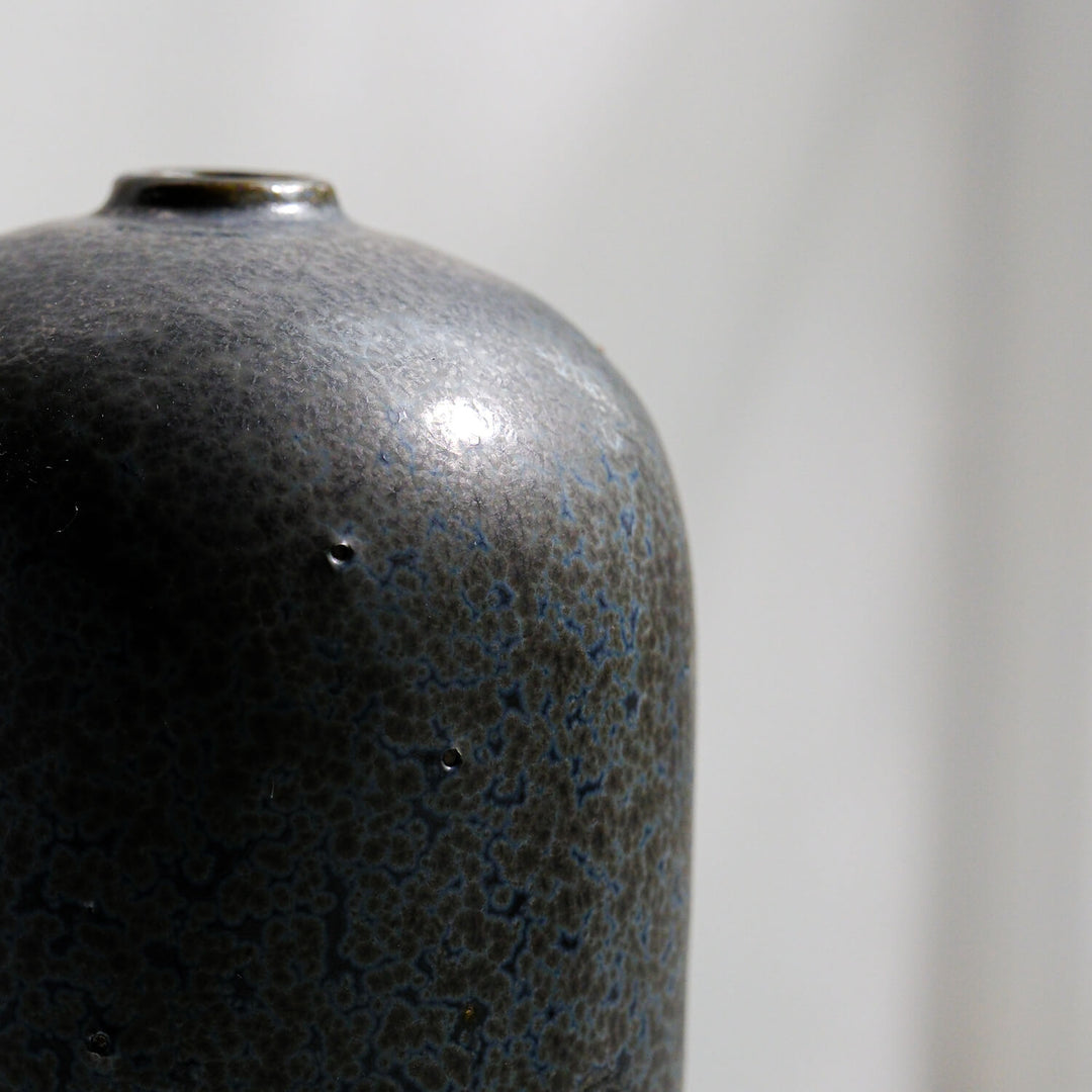 Jun Hojo, Vase dunkelgrau | Japanische Keramik aus Mashiko (JH01)