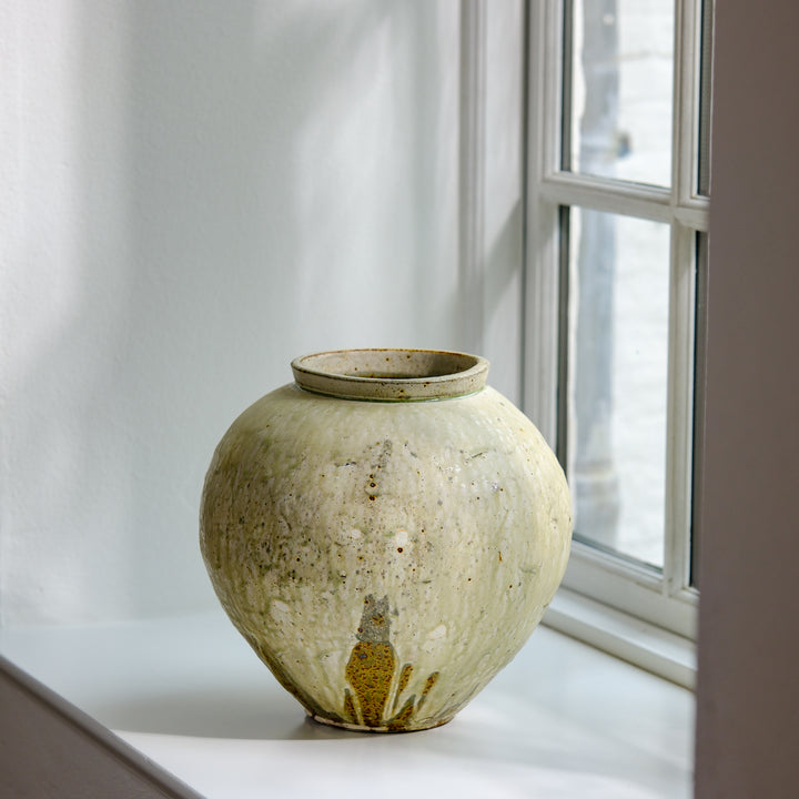 Marco Minetti, Buncheong vase, Korean-style, greenish | ash glaze (MM02)
