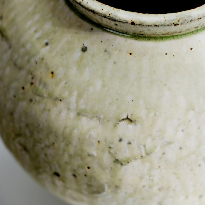 Marco Minetti, Buncheong vase, Korean-style, greenish | ash glaze (MM02)