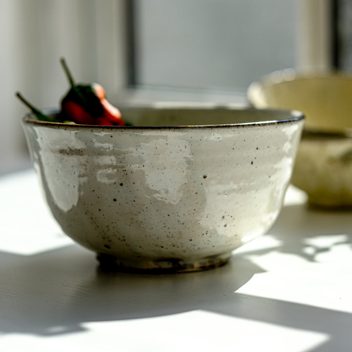 Marco Minetti, Korean sabal, serving bowl, white | feldspar glaze (MM11)