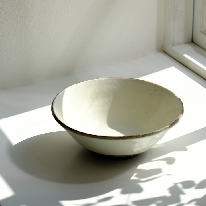 Marco Minetti, Korean sabal, serving bowl, white | feldspar glaze (MM12)