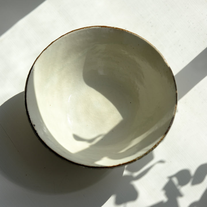 Marco Minetti, Korean sabal, serving bowl, white | feldspar glaze (MM12)