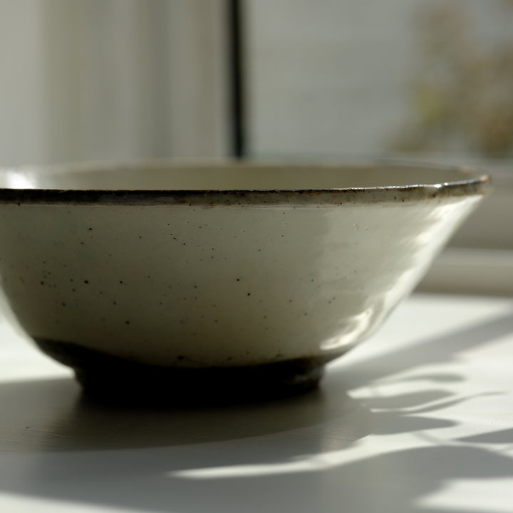 Marco Minetti, Korean sabal, serving bowl, white | feldspar glaze (MM12)