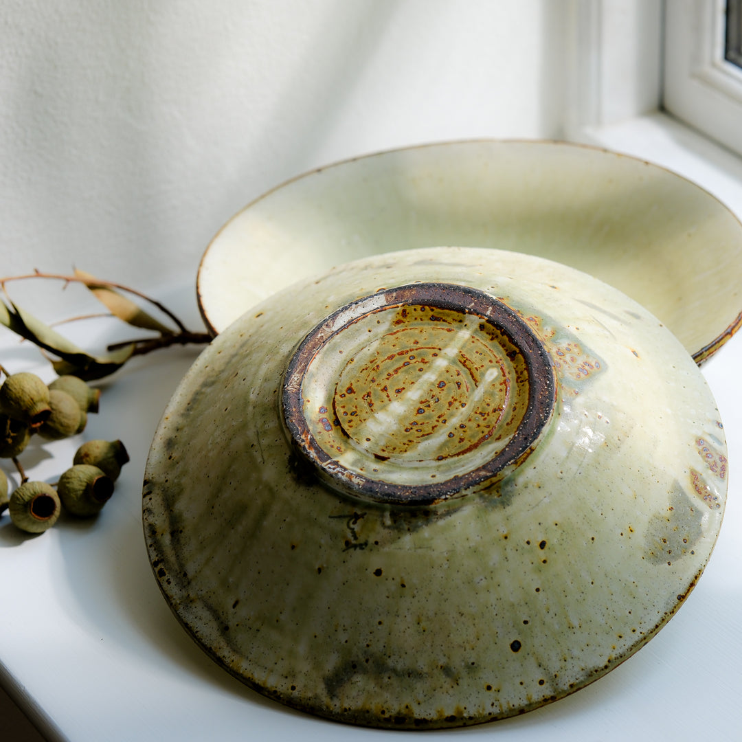 Marco Minetti, Korean sabal, serving bowl, greenish | ash glaze (MM13)
