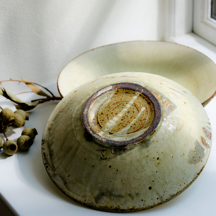 Marco Minetti, Korean sabal, serving bowl, greenish | ash glaze (MM13)