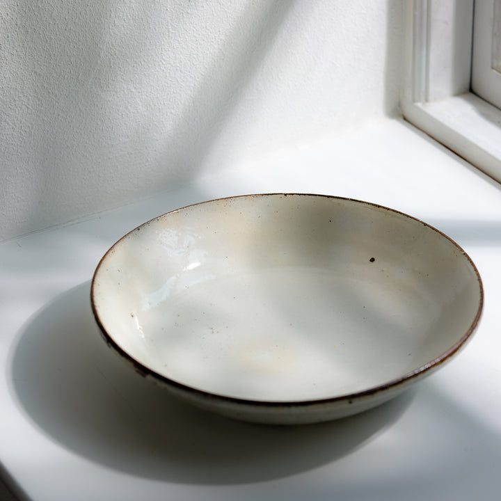 Marco Minetti, Korean sabal, serving bowl, white | feldspar glaze (MM16)