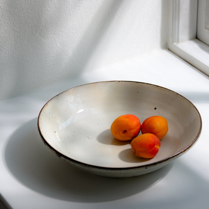 Marco Minetti, Korean sabal, serving bowl, white | feldspar glaze (MM16)