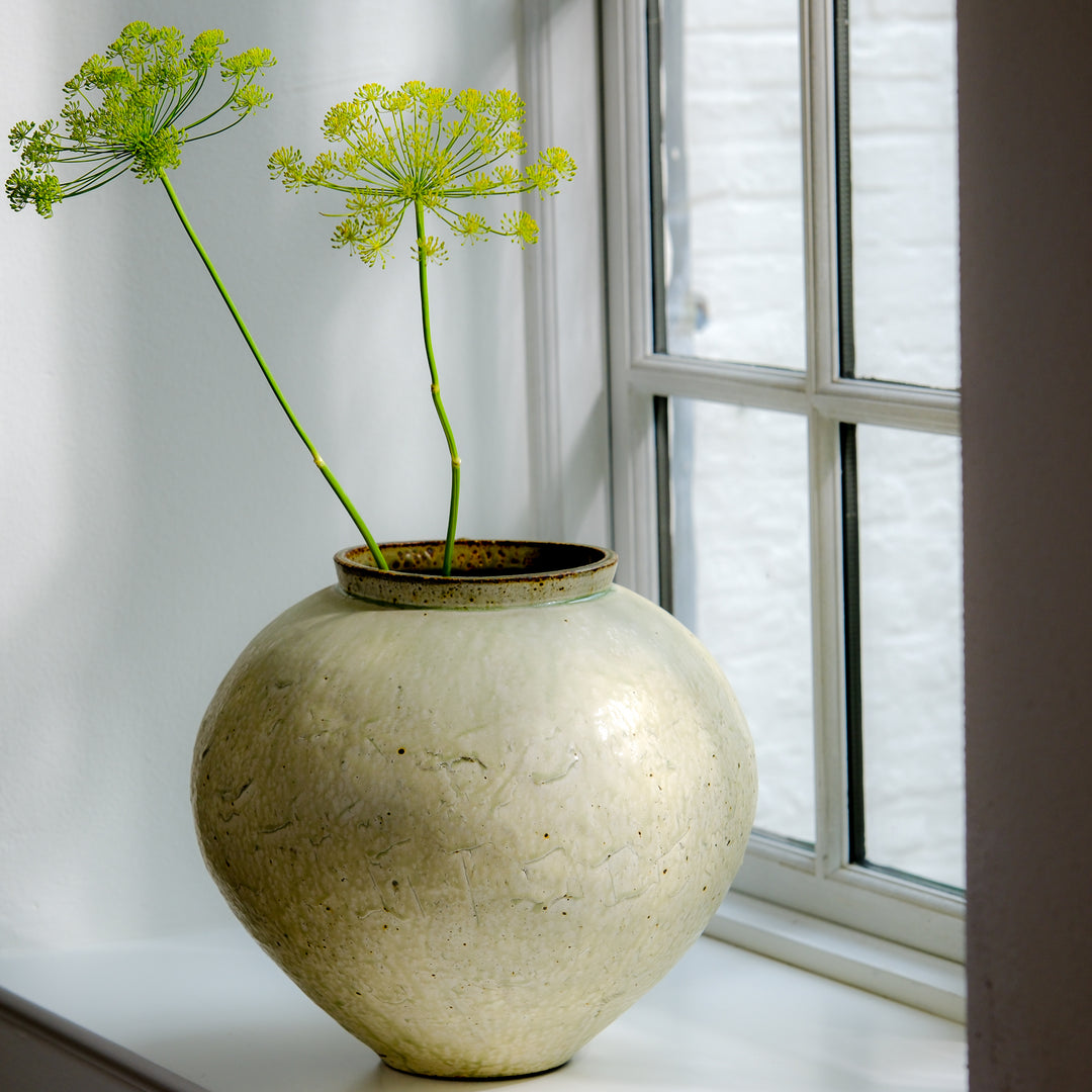 Marco Minetti, Buncheong vase, Korean-style, greenish | ash glaze (MM18)