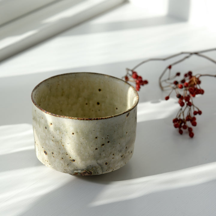 Marco Minetti, Matcha Schale, gerade Form, mattgrün | Feldspat Glasur (MM31)