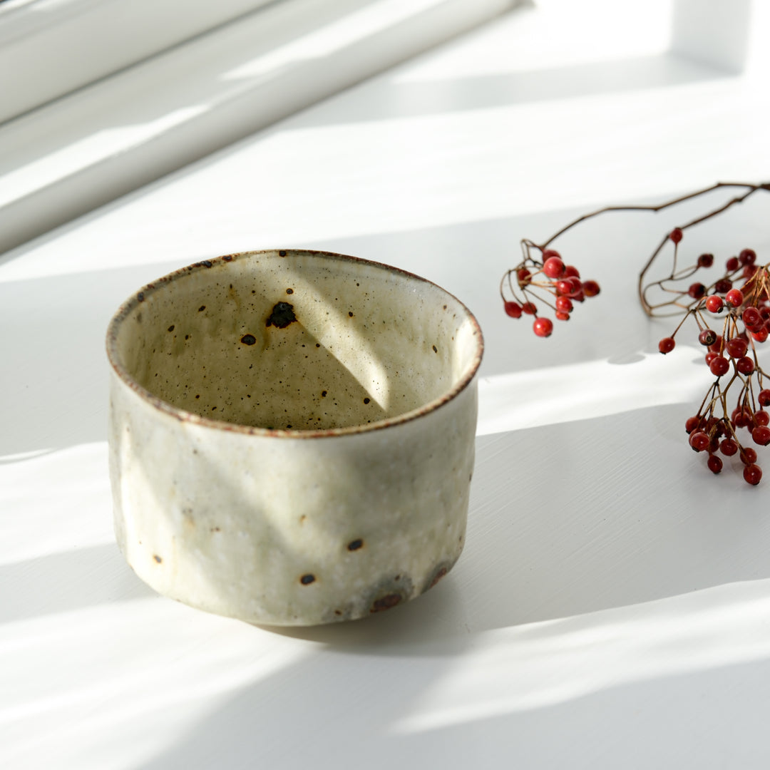 Marco Minetti, Matcha Schale, gerade Form, mattgrün | Feldspat Glasur (MM31)