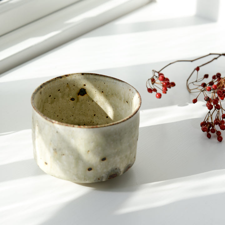 Marco Minetti, Matcha Schale, gerade Form, mattgrün | Feldspat Glasur (MM31)