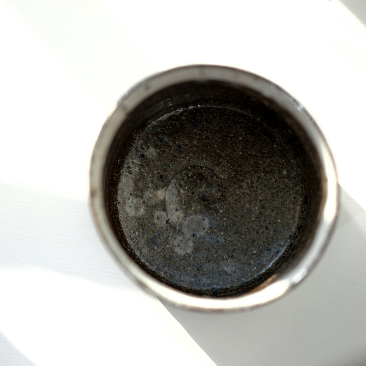 Marco Minetti, Matcha bowl, straight shape, white, brown inside | feldspar glaze (MM27)