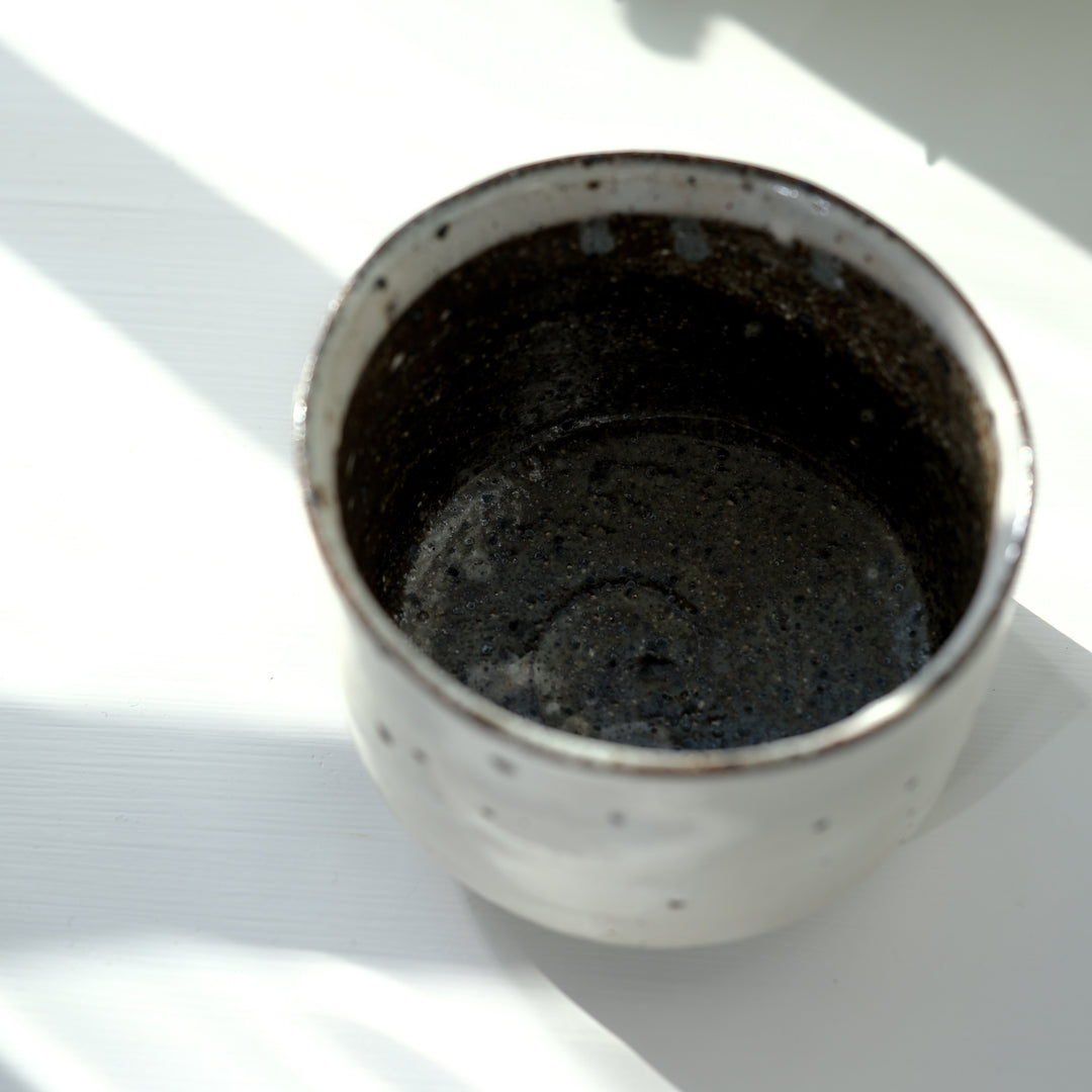 Marco Minetti, Matcha bowl, straight shape, white, brown inside | feldspar glaze (MM27)