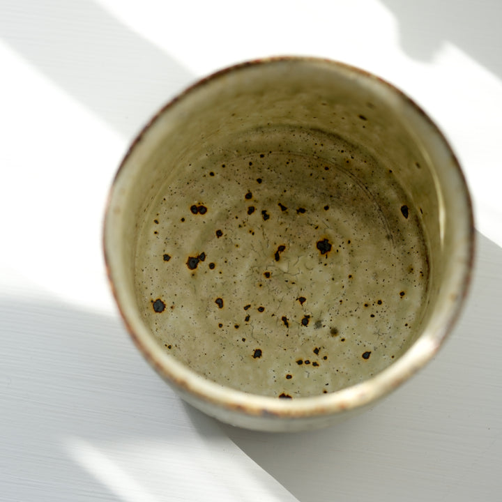 Marco Minetti, Matcha Schale, gerade Form, mattgrün | Feldspat Glasur (MM31)