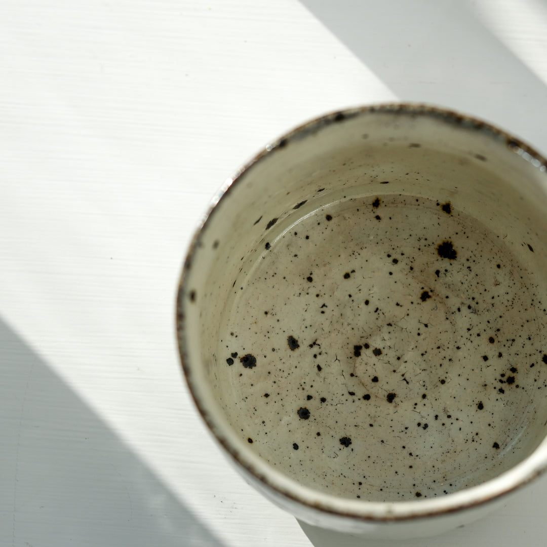 Marco Minetti, Matcha Schale, gerade Form, weiß | Feldspat Glasur (MM23)