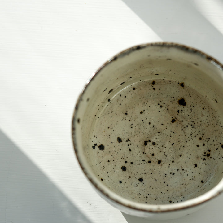 Marco Minetti, Matcha Schale, gerade Form, weiß | Feldspat Glasur (MM23)