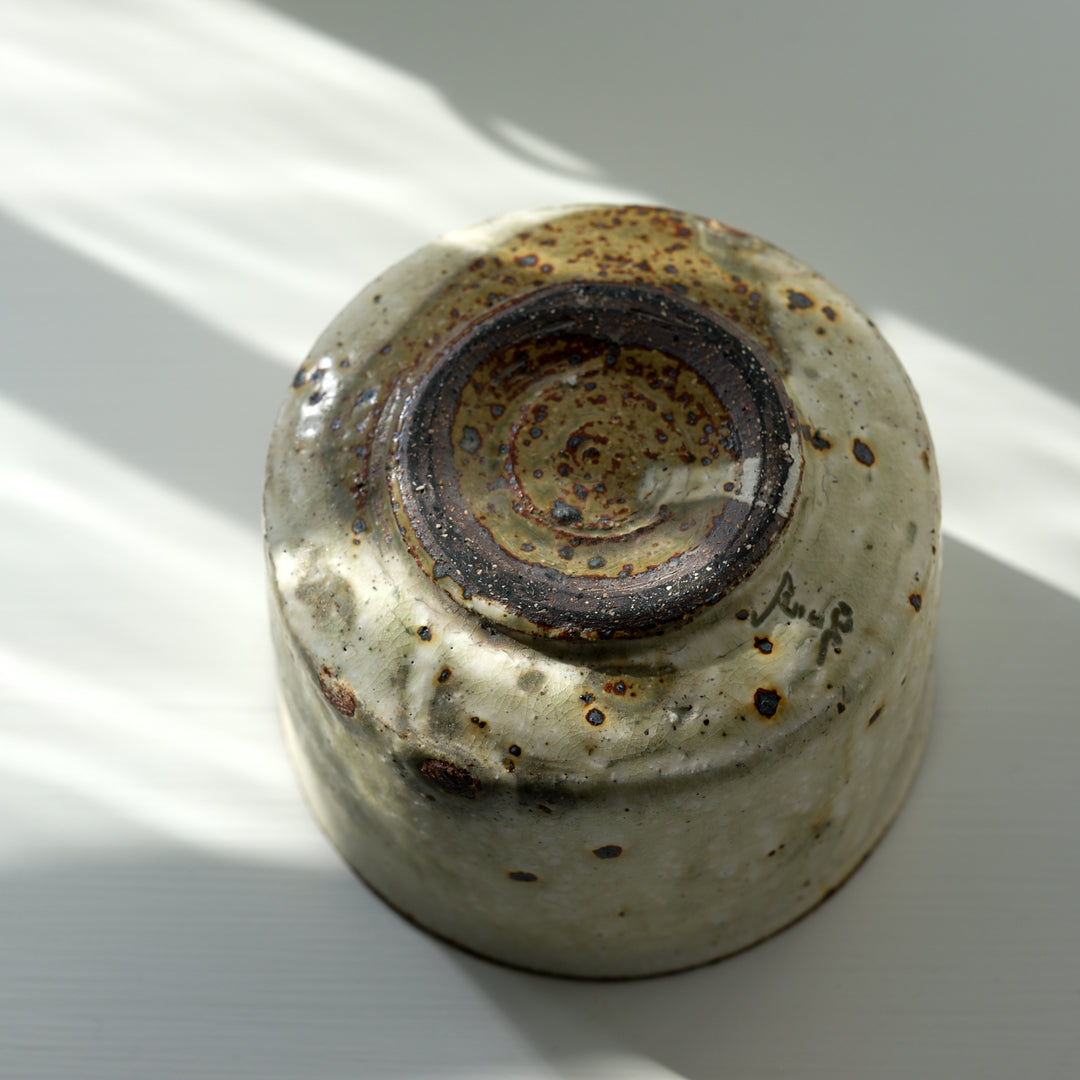 Marco Minetti, Matcha Schale, gerade Form, mattgrün | Feldspat Glasur (MM31)