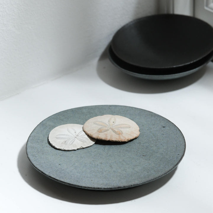 Saeam Kwon, Keramik, großer Dessertteller Ø 21 cm | petrol-grau (SK31)