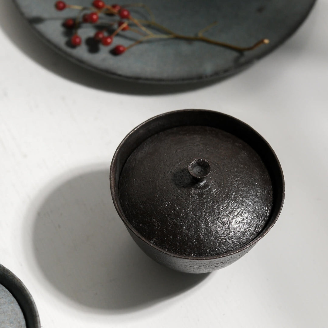 Saeam Kwon, Keramik, chinesischer Gaiwan | schwarz (SK24)