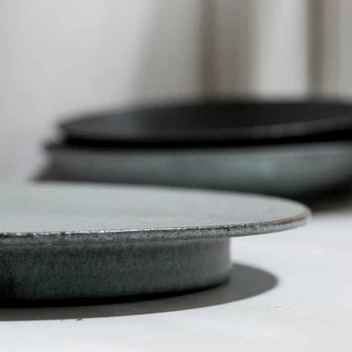 Saeam Kwon, Keramik, großer Dessertteller Ø 21 cm | petrol-grau (SK31)