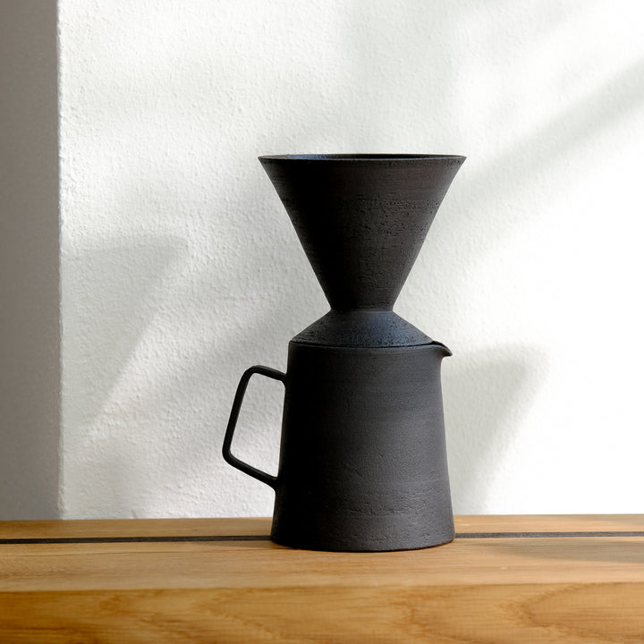 Saeam Kwon, Keramik, Kaffeekanne plus Filter, 2tlg, 350ml | matt schwarz (SK12)