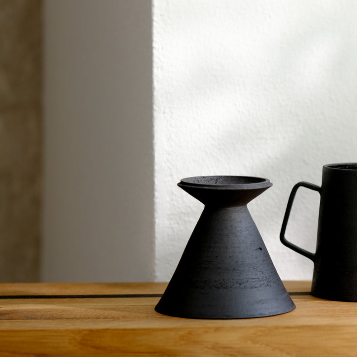 Saeam Kwon, Keramik, Kaffeekanne plus Filter, 2tlg, 350ml | matt schwarz (SK12)