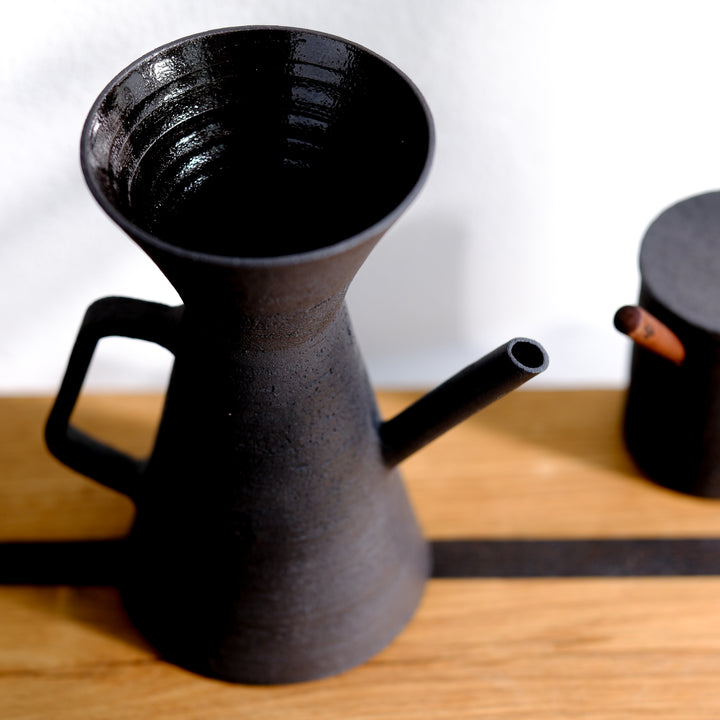 Saeam Kwon, Keramik, Kaffeekanne inkl. Filter, 200ml | matt schwarz (SK19)