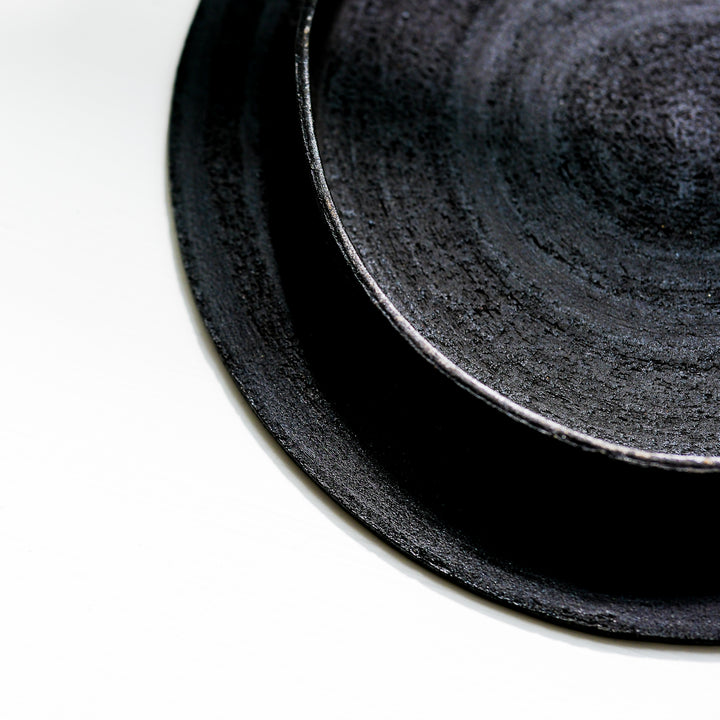 Saeam Kwon, ceramic, large dessert plate Ø 21 cm | matt black (SK01)