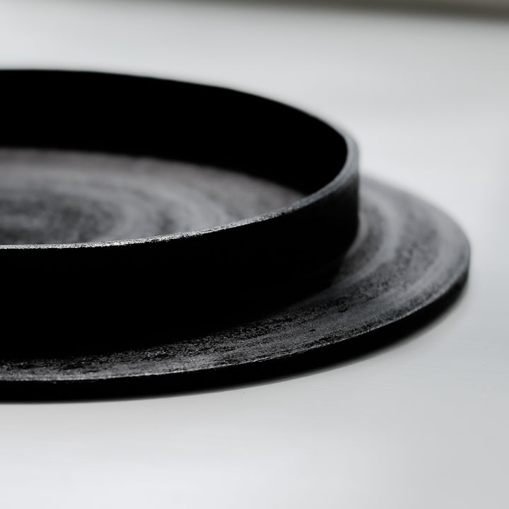 Saeam Kwon, ceramic, large dessert plate Ø 21 cm | matt black (SK01)