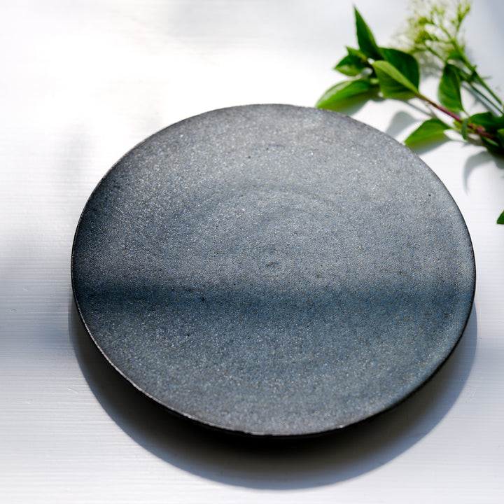 Saeam Kwon, ceramic, large dessert plate Ø 18 cm | gray petrol (SK03)