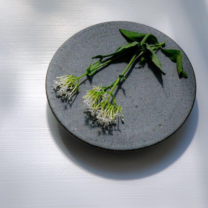 Saeam Kwon, ceramic, dessert plate Ø 12.5 cm | gray petrol (SK05)