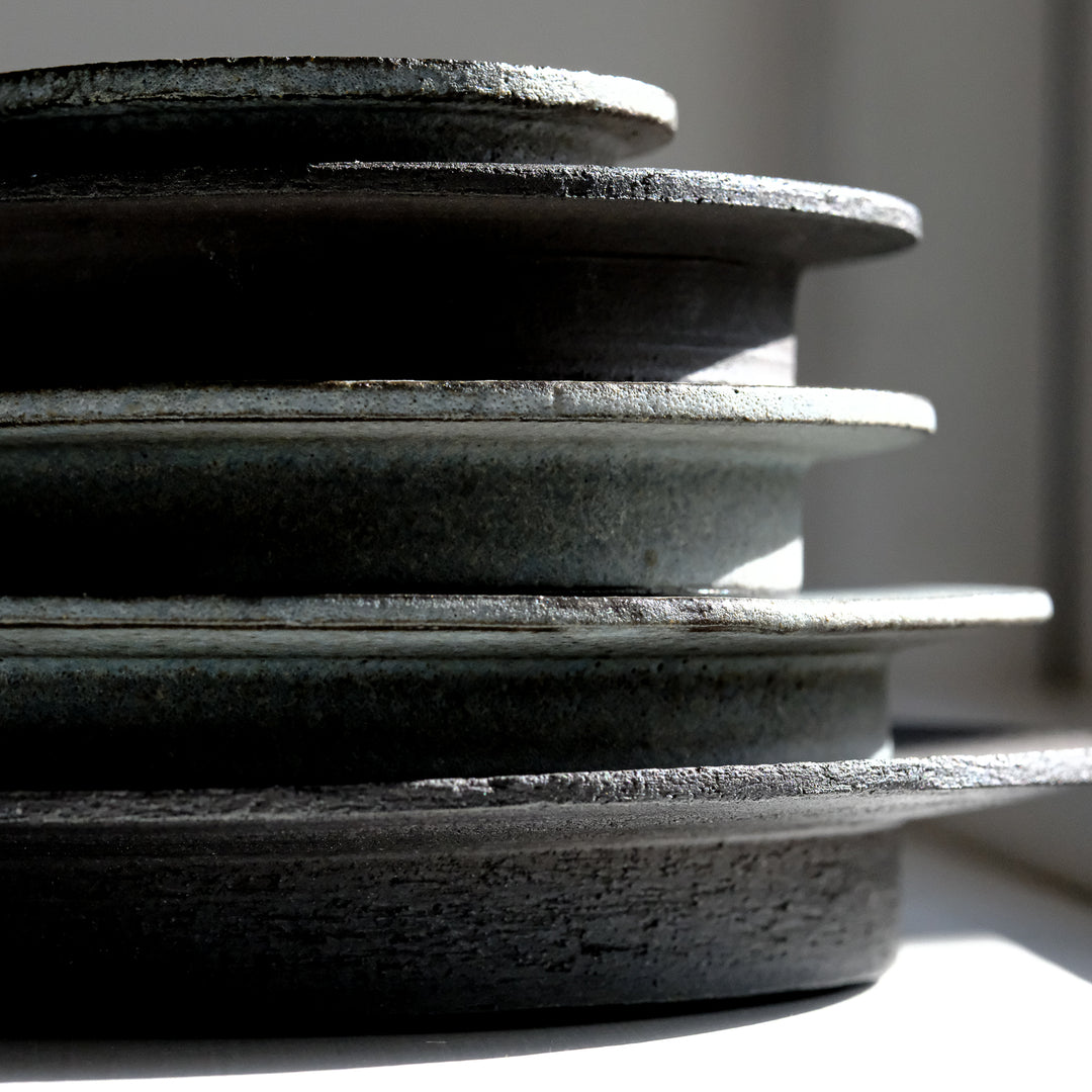 Saeam Kwon, ceramic, dessert plate Ø 12.5 cm | gray petrol (SK05)