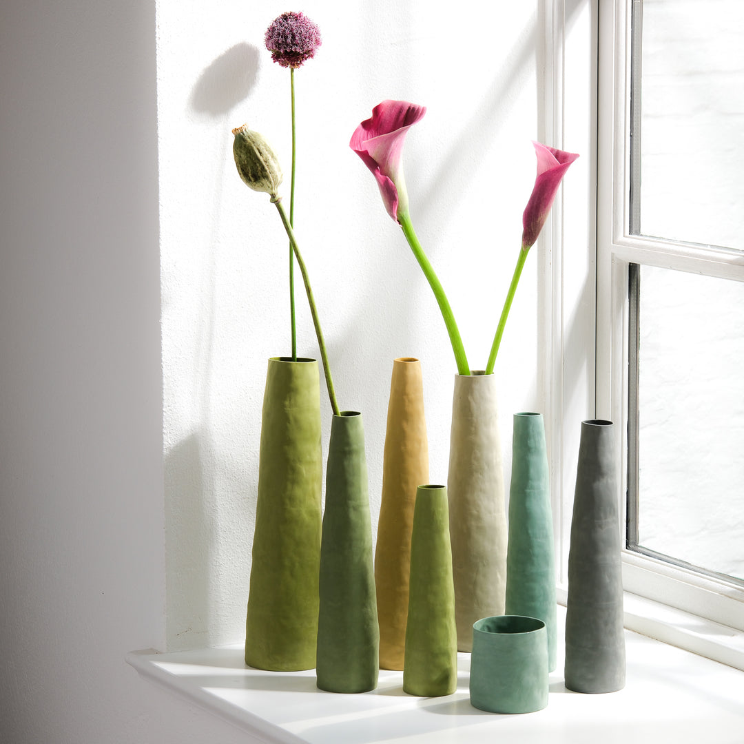 Silke Wellmeier, Vase Porzellan | 20cm, grün (SW35)