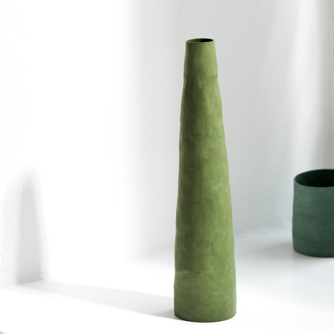 Silke Wellmeier, Vase Porzellan | 27cm, grün (SW38)