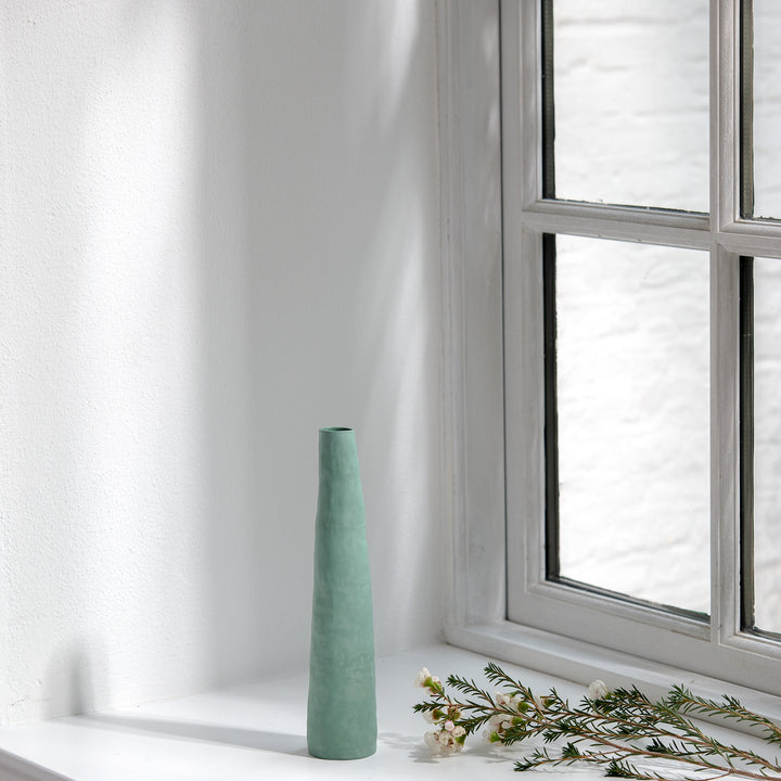 Silke Wellmeier, Vase Porzellan | 25cm, blaugrün (SW36)