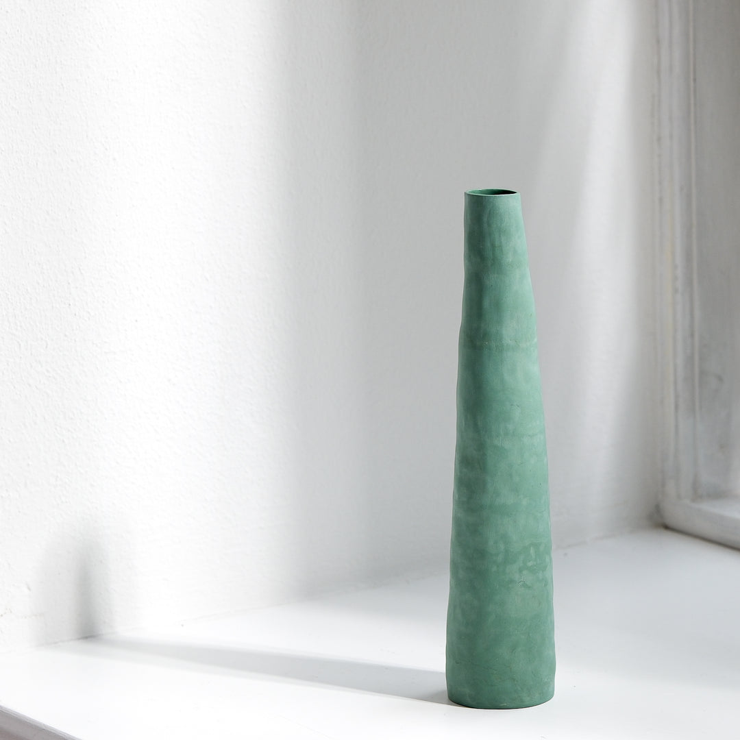 Silke Wellmeier, Vase Porzellan | 25cm, blaugrün (SW36)
