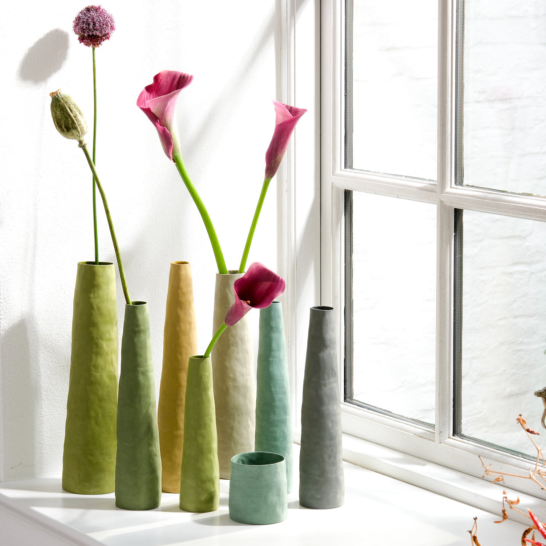 Silke Wellmeier, Vase Porzellan | 31cm, grün (SW39)