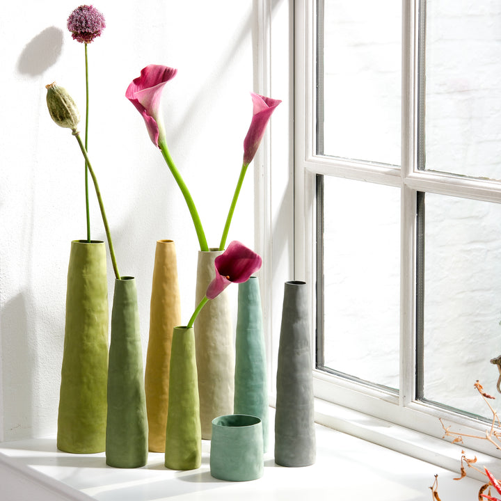 Silke Wellmeier, Vase Porzellan | 31cm, grün (SW39)