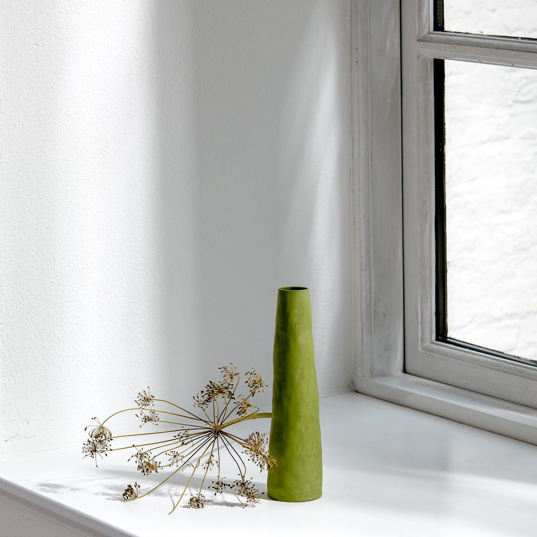 Silke Wellmeier, Vase Porzellan | 20cm, grün (SW35)