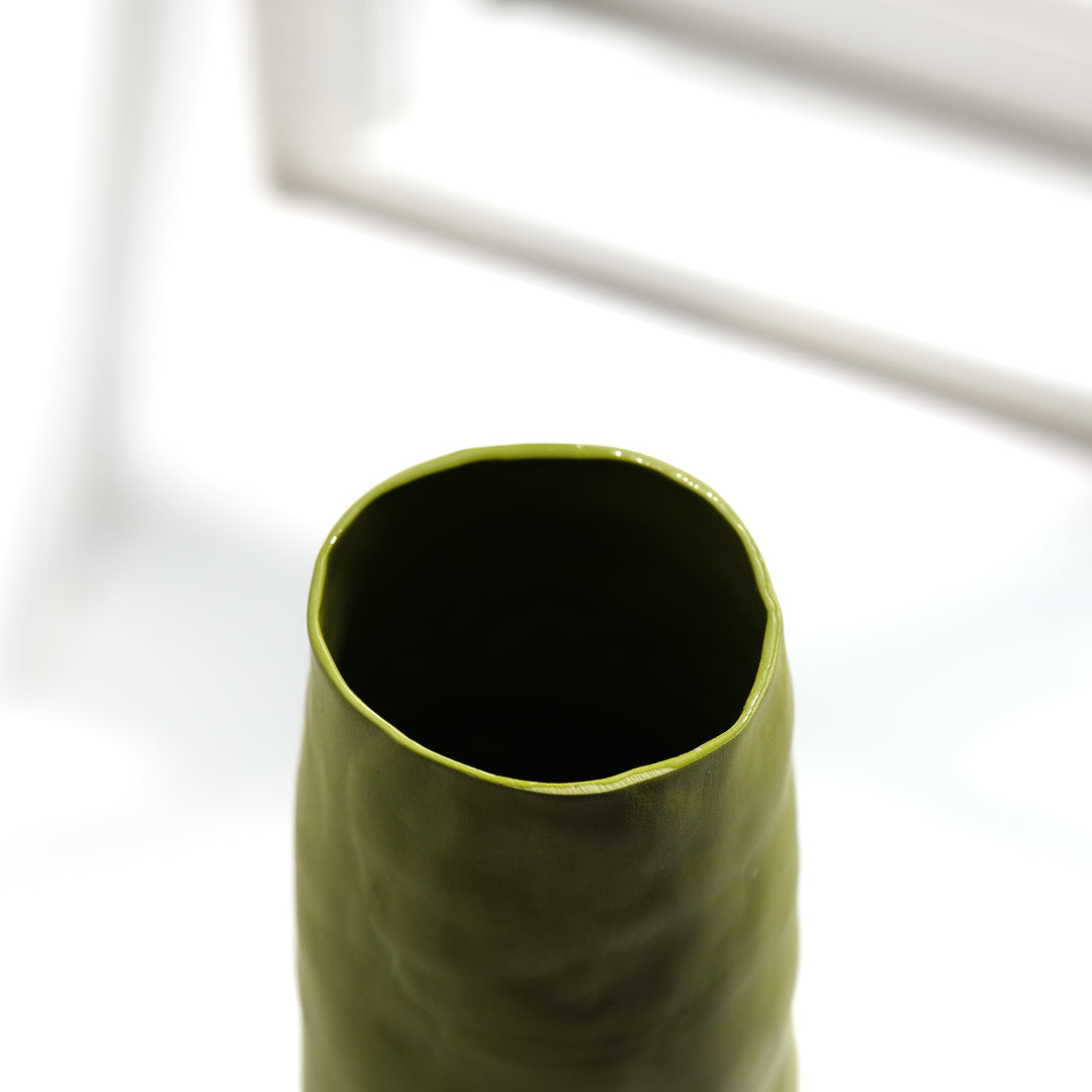 Silke Wellmeier, Vase Porzellan | 31cm, grün (SW39)