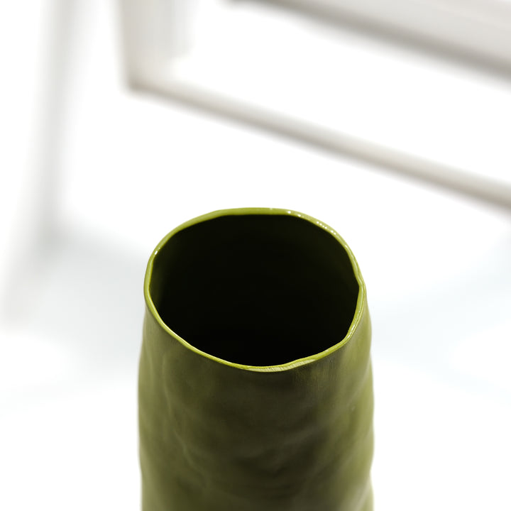 Silke Wellmeier, Vase Porzellan | 31cm, grün (SW39)